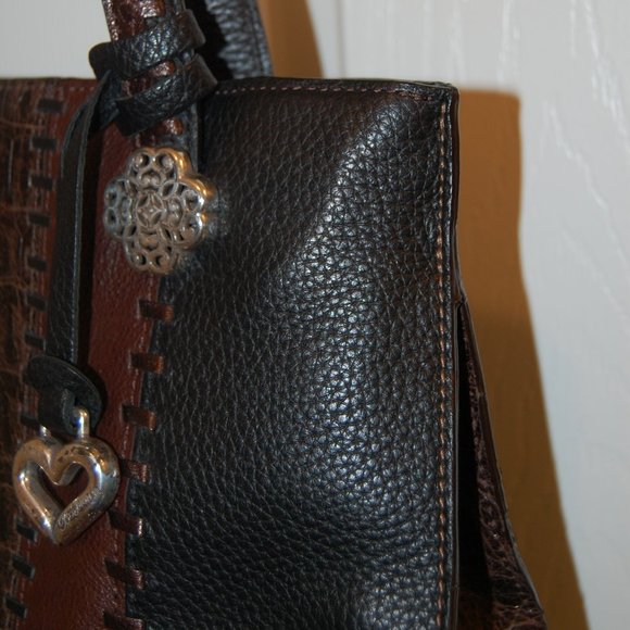 BRIGHTON Women's Black/Brown Leather Shoulder Bag - Picture 11 of 15